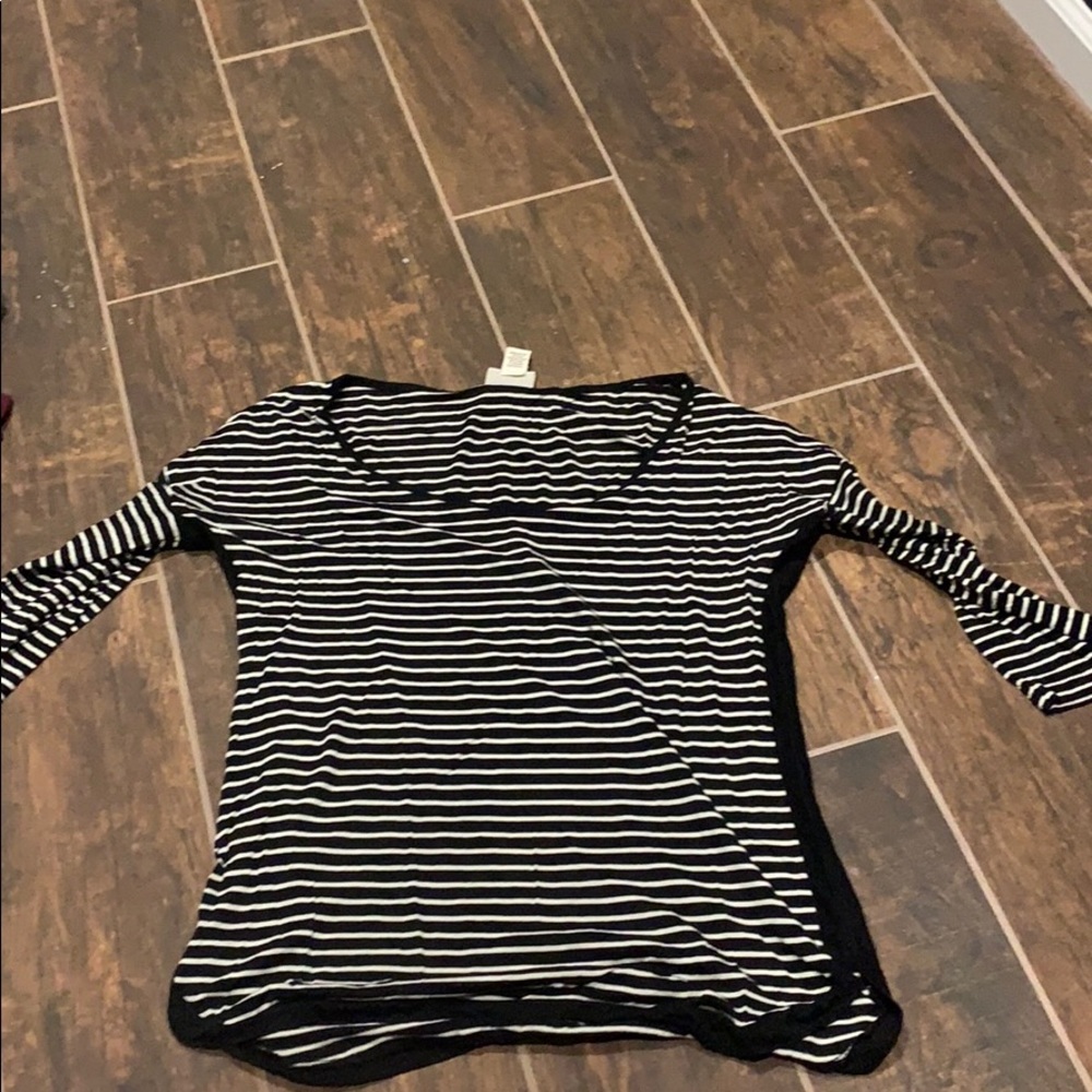 Stored black and white shirt